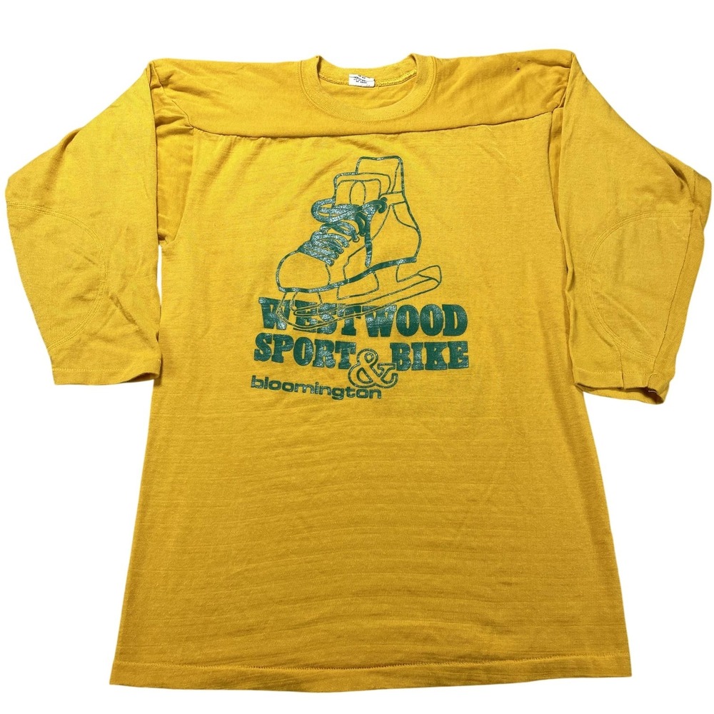 Vintage Mason Shirt Mens Medium Yellow Westwood Sport & Bike Hockey Tee Voss 70s